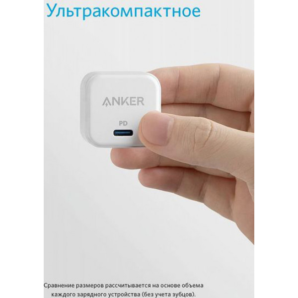 Фото - Сетевое зарядное устройство Anker PowerPort III 20W Cube White (A2149G21)