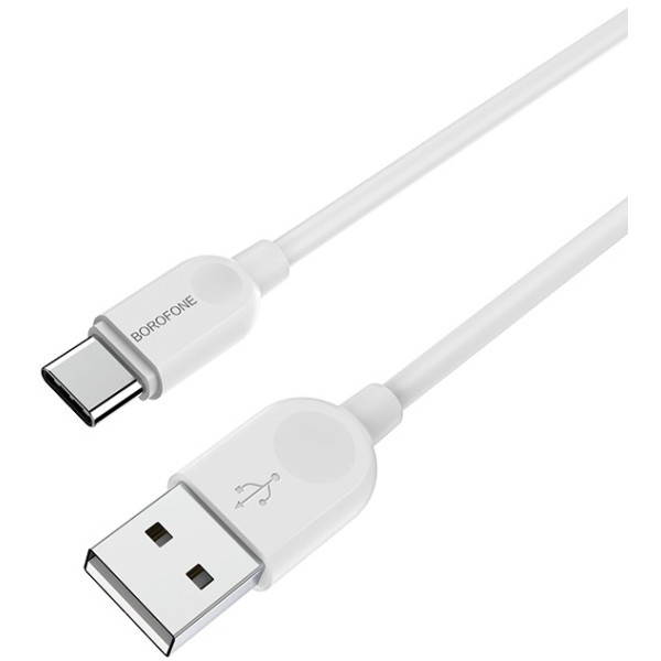 Фото - Кабель синхронизации данных BOROFONE BX14 USB to Type-C 2.4A, 2m White (6957531090021)