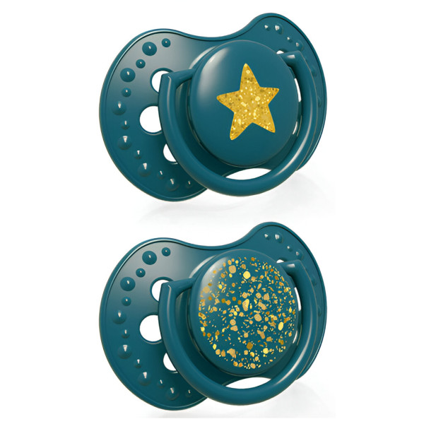 Фото - Симметричная пустышка Lovi Stardust 3-6 мес 2 шт. зеленая (22/893_green)
