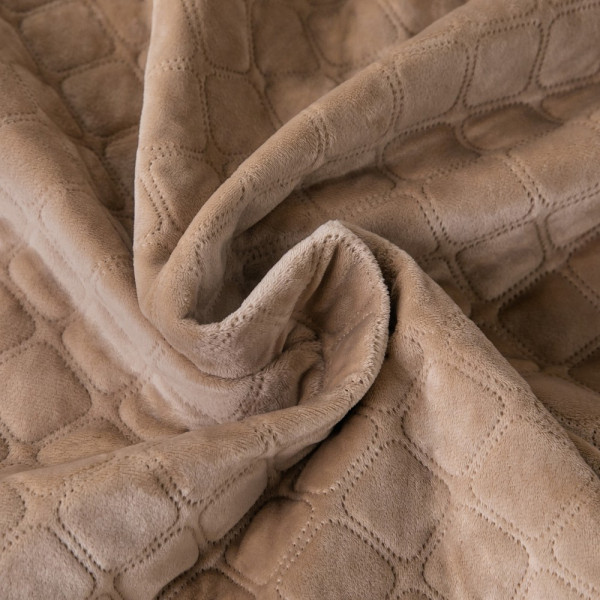 Фото - Покрывало полуторное ТЕП Velour 150х210 см Золотой беж/Ромб круглый (4-00515_22470)
