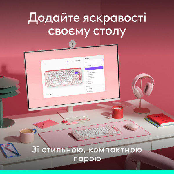 Фото - Клавиатура+мышь беспроводная Logitech Pop Icon Combo Rose (920-013142)