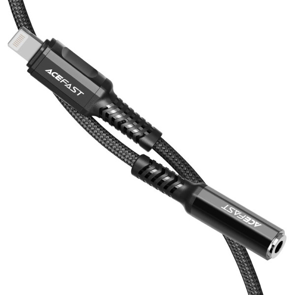 Фото - Кабель синхронизации данных AceFast C1-05 Lightning to 3.5mm Black (6974316280569)