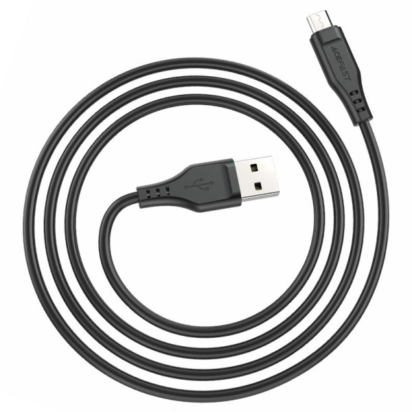 Фото - Кабель синхронизации данных AceFast C3-09 USB to Micro 2,4A, 1.2m Black (6974316280880)