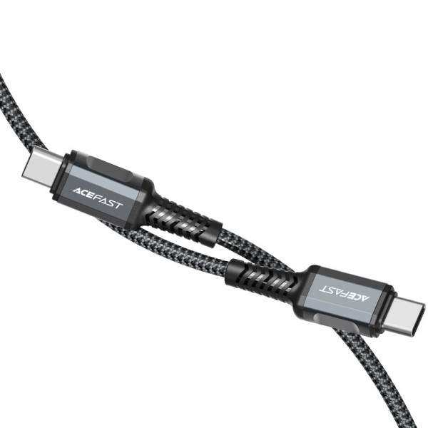 Фото - Кабель синхронизации данных AceFast C1-03 Type-C to Type-C 3A 1.2m Black (6974316280521)