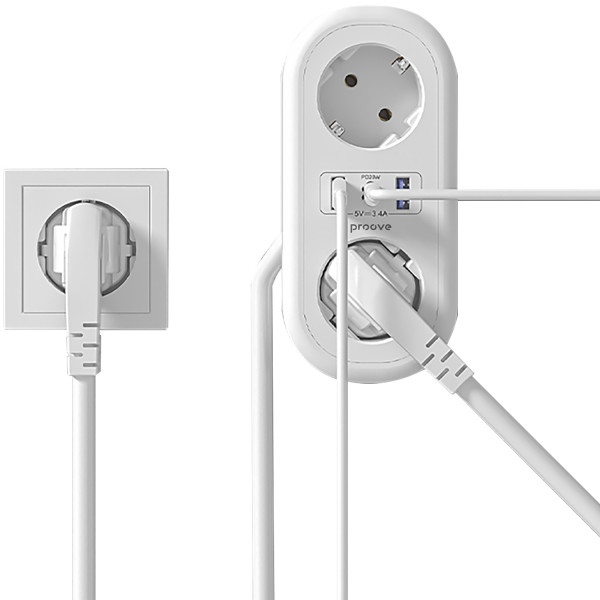 Фото - Сетевой фильтр Proove Supercoil 20W (2xAC + Type-C + 2xSB) 1.5m White (PSPS25002102)