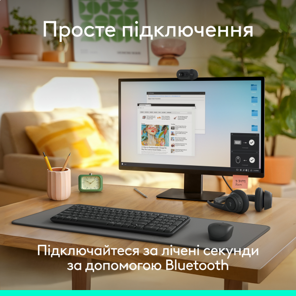 Фото - Клавиатура беспроводная Logitech K250 Wireless Keyboard Graphite UKR (920-013822)