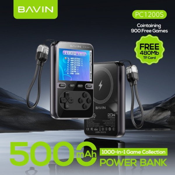 Фото - Батарея мобильная Bavin PC1200S 5000 mAh GAMING 20W Black (Y-PC1200S BK)