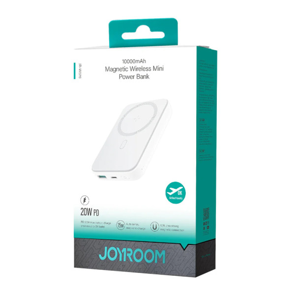 Фото - Батарея мобильная Joyroom Magnetic Wireless 10000mAh JR-W020 20W QC USB-C In/Out White (6941237119698)