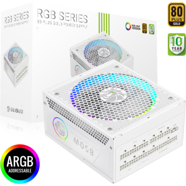 Фото - Блок питания для ПК Gamemax RGB 850G WH
