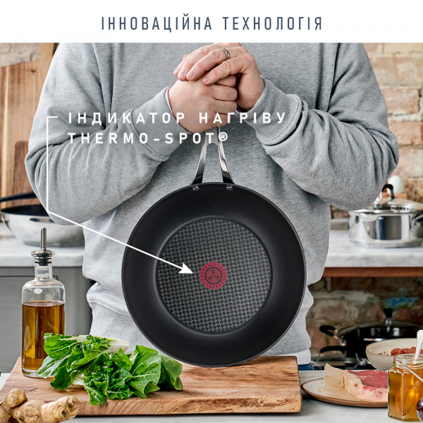Фото - Сковорода ВОК Tefal E4961932 Jamie Oliver Premium 28 см