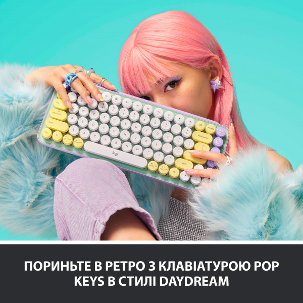 Фото - Клавиатура беспроводная Logitech POP Keys Wireless Mechanical Keyboard With Emoji Keys Daydream Mint (920-010736)