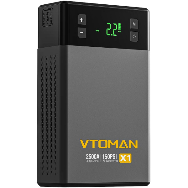 Фото - Пускозарядное устройство Vtoman Jump Starter X1 2500A с компрессором 150PSI (X1_VTOMAN)