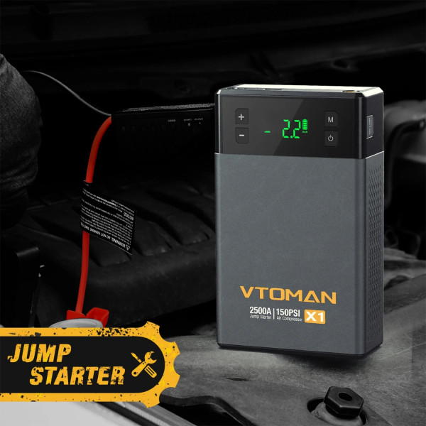Фото - Пускозарядное устройство Vtoman Jump Starter X1 2500A с компрессором 150PSI (X1_VTOMAN)