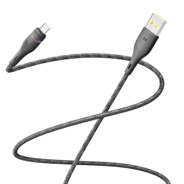 Фото - Кабель синхронизации данных YOKI RGB Micro 3A 1.2m Black (YK-RG24)