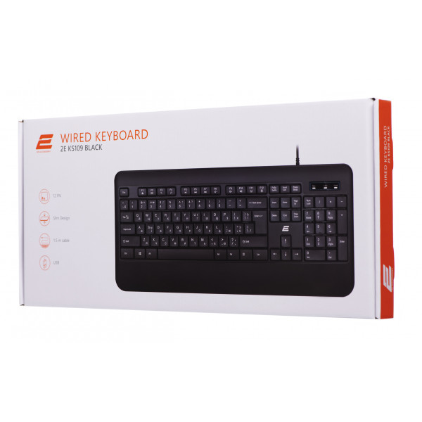 Фото - Клавиатура проводная 2E KS109 USB Black (2E-KS109UB)
