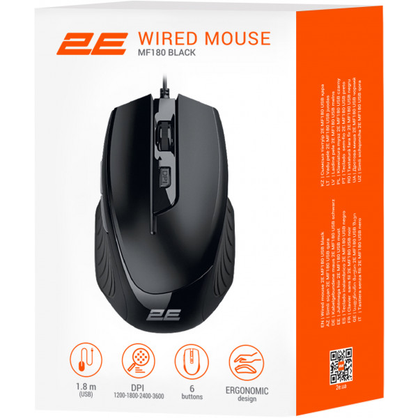 Фото - Мышь проводная 2E MF180 USB-A Black (2E-MF180UB)