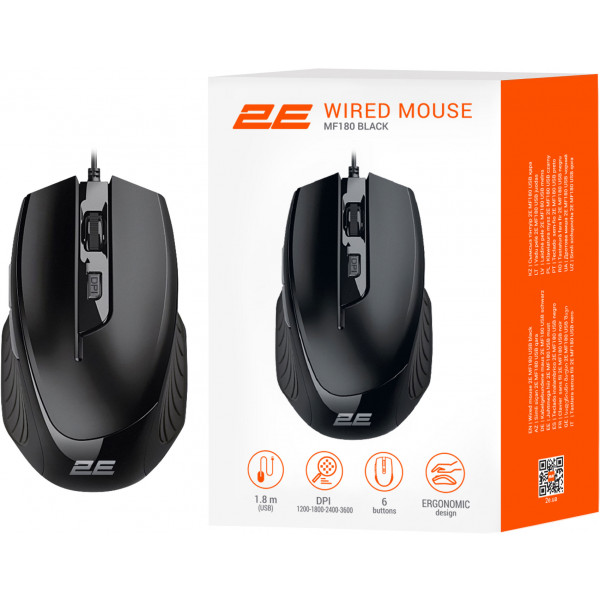 Фото - Мышь проводная 2E MF180 USB-A Black (2E-MF180UB)