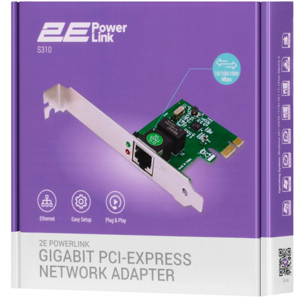 Фото - Сетевая карта LAN 2E PowerLink S310 PCI-Express (2E-S310)