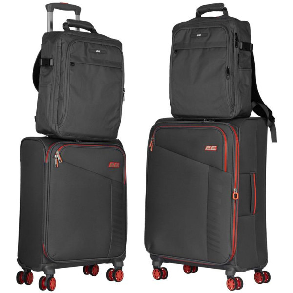 Фото - Чемодан 2E Trek (M+S) + 2 рюкзака Cabin (2E-BPET-CABIN-GR) Фото - Чемодан 2E Trek (M+S) + 2 рюкзака Cabin (2E-BPET-CABIN-GR)