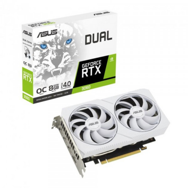Фото - Видеокарта Asus GF RTX 3060  8GB GDDR6 Dual OC White (DUAL-RTX3060-O8G-WHITE)