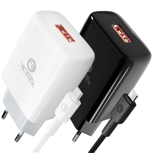 Фото - Сетевое зарядное устройство Ridea Element Type-C 2.1 A Black (RW-11211)