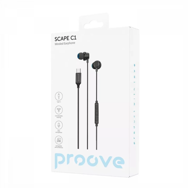 Фото - Наушники вкладыши проводные Proove Scape C1 Type-C (WESC10000201)