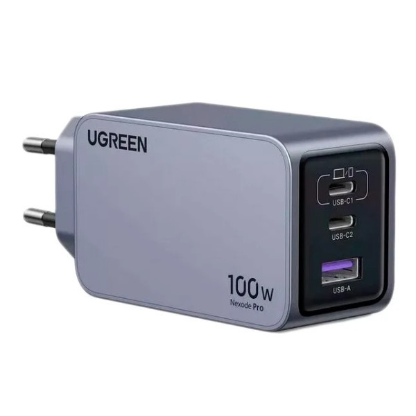 Фото - Сетевое зарядное устройство UGREEN 3xUSB 100W GaN (2xType-C+USB-A) Nexode Pro Gray X757 (25874)
