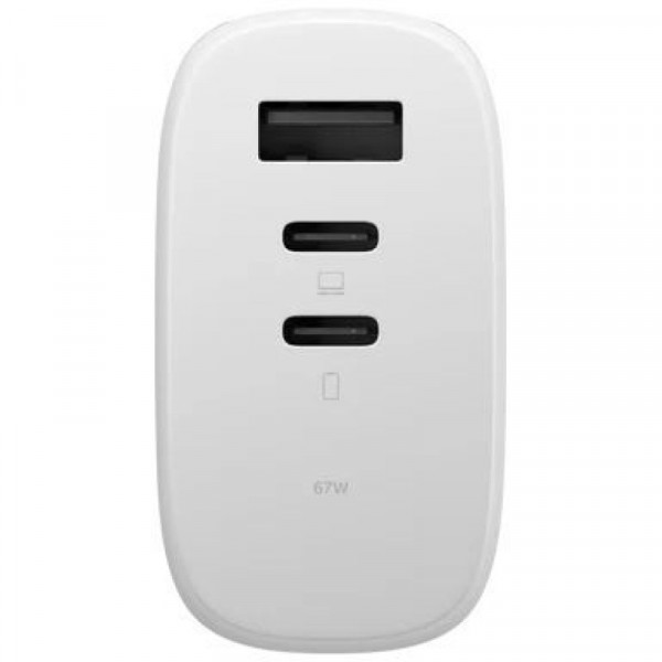 Фото - Сетевое зарядное устройство Native Union Fast GaN Charger PD 67W 3 Ports White (FAST-PD67-WHT-2CA)