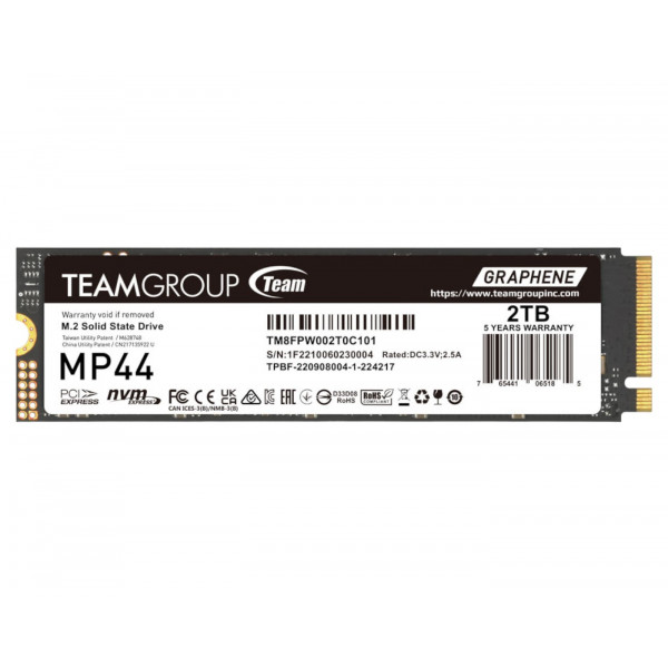 Фото - SSD-накопитель внутренний Team M.2-2280 PCI-E Gen4x4 MP44 2TB RETAIL (TM8FPW002T0C101)