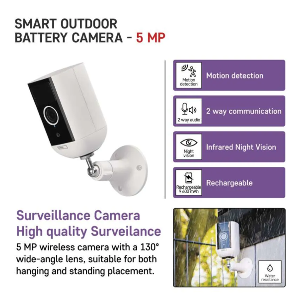 Фото - IP-камера EMOS H4063 Go Smart. Li-ion 9600mAh. наружная.с Wi-Fi.белая