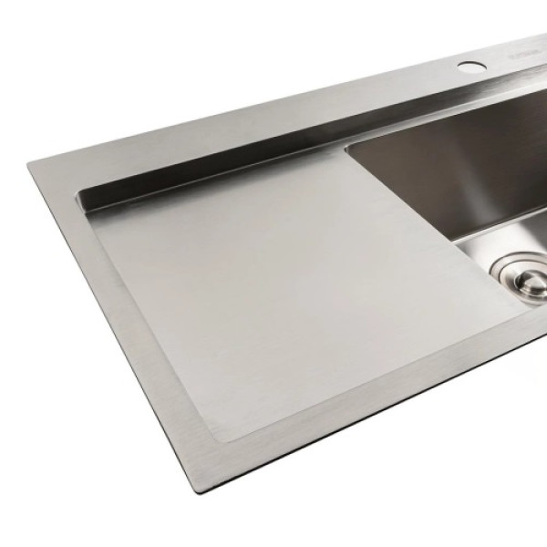 Фото - Мойка кухонная Platinum 78x43 R Handmade (два отверстия, круглый сифон 3,0/0,8)