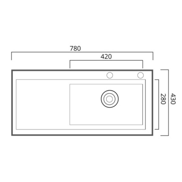 Фото - Мойка кухонная Platinum 78x43 R Handmade (два отверстия, круглый сифон 3,0/0,8)