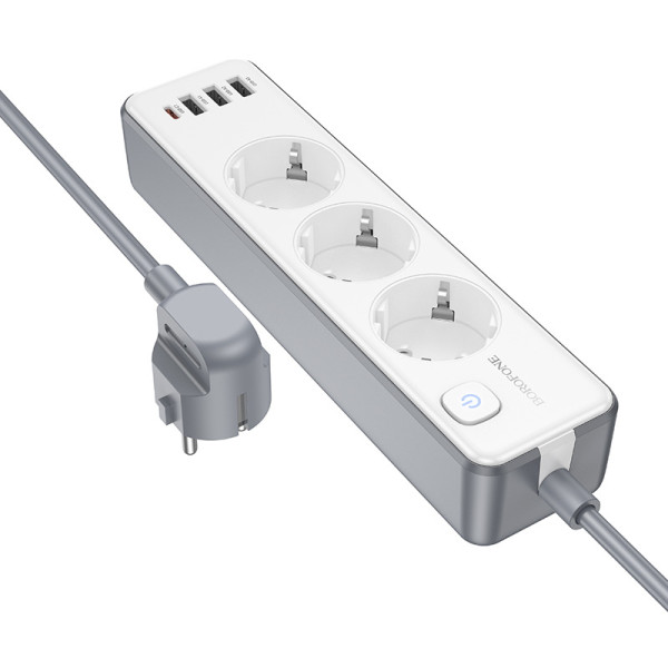 Фото - Сетевой фильтр BOROFONE BAC9 Power 3-position socket 3м White (6941991116667)