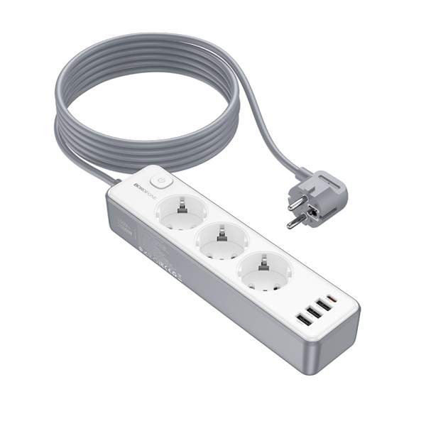 Фото - Сетевой фильтр BOROFONE BAC9 Power 3-position socket 3м White (6941991116667)