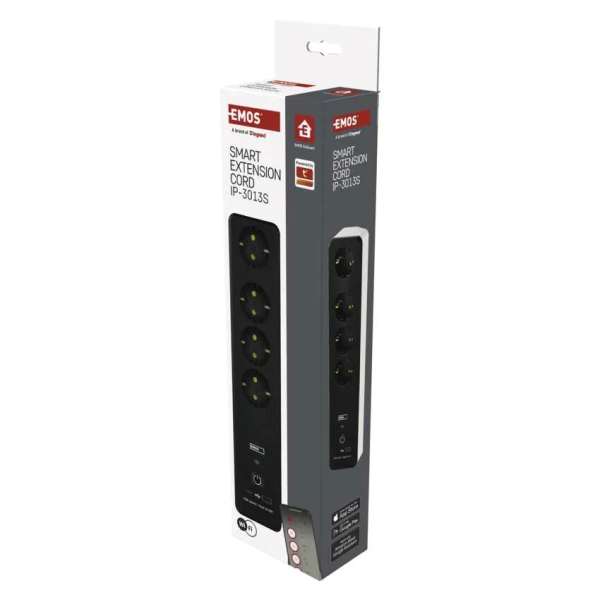 Фото - Сетевой фильтр EMOS Умный P1422SM 2 м 4 гнезда, ПВХ, USB-A, USB-C, Wi-Fi 1,5 мм2