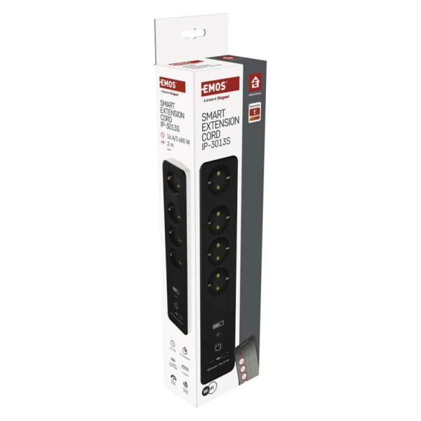 Фото - Сетевой фильтр EMOS Умный P1422SM 2 м 4 гнезда, ПВХ, USB-A, USB-C, Wi-Fi 1,5 мм2