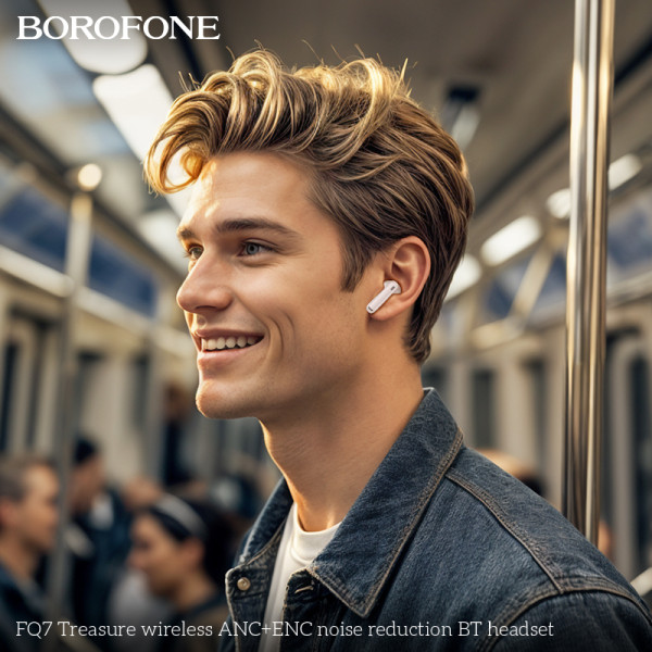 Фото - Наушники вкладыши беспроводные TWS BOROFONE FQ7 ANC+ENC noise reduction White (6941991120077)