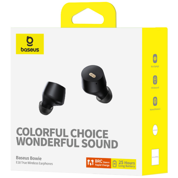 Фото - Наушники вкладыши беспроводные TWS Baseus Bowie E18 True Wireless Earphones  Cosmic Black (A00023800123-00)