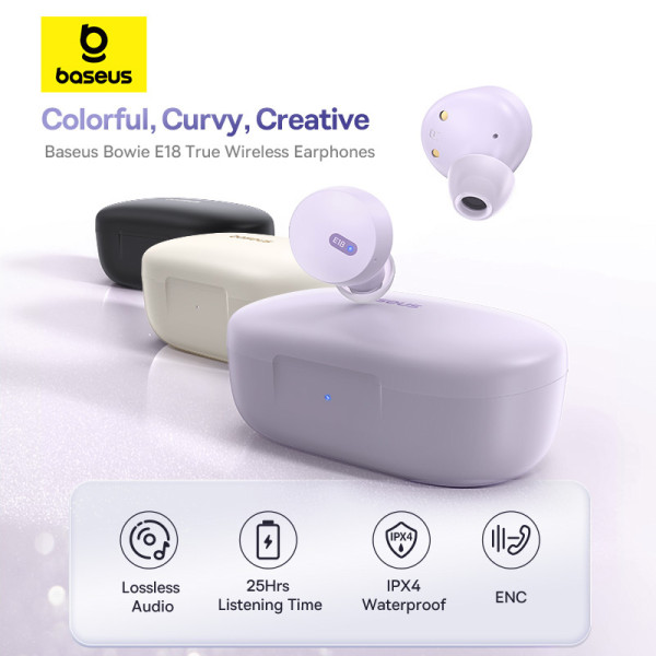 Фото - Наушники вкладыши беспроводные TWS Baseus Bowie E18 True Wireless Earphones  Stellar White (A00023800223-00)