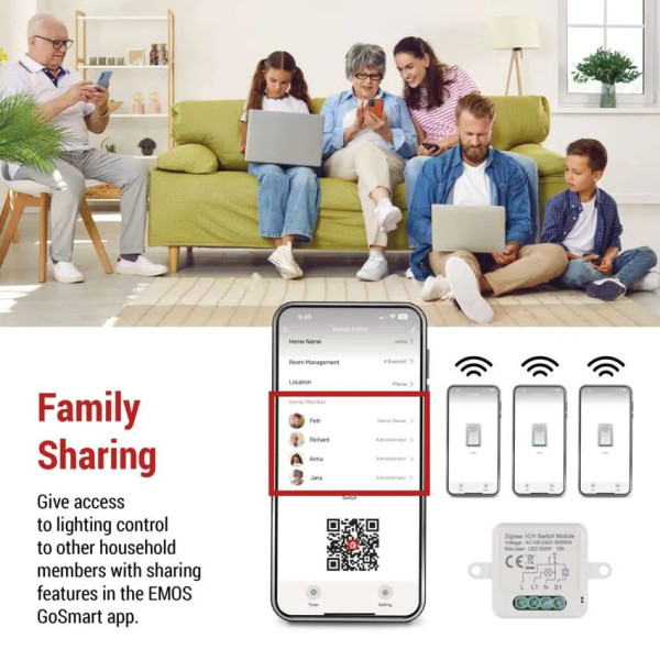 Фото - Релейный выключатель EMOS H5101 ZigBee 3.0 1-канальный