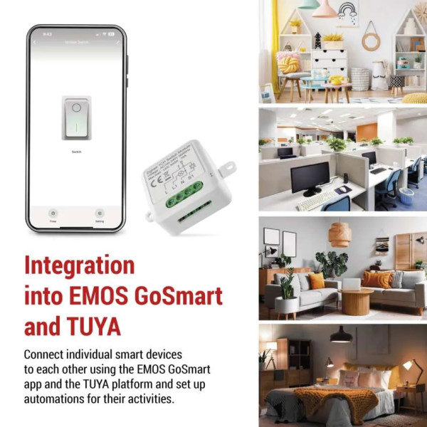 Фото - Релейный выключатель EMOS H5101 ZigBee 3.0 1-канальный