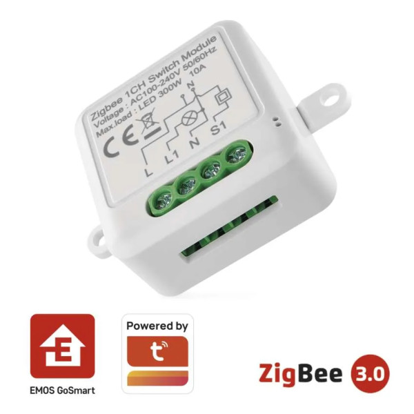 Фото - Релейный выключатель EMOS H5101 ZigBee 3.0 1-канальный