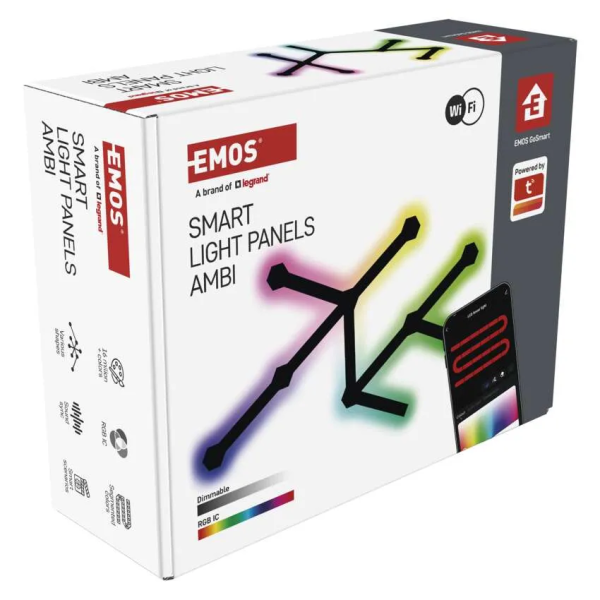 Фото - Светодиодный светильник EMOS ZIW269R LINES 9 частей, черный, 34 Вт, RGBIC, WIFI