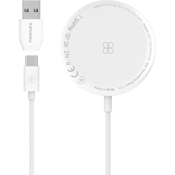 Фото - Беспроводное зарядное устройство Promate Auramag-15w.white