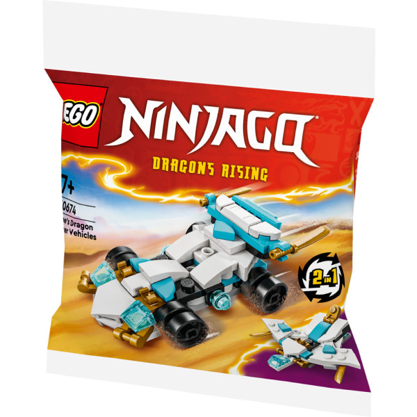 Фото - Конструктор LEGO NINJAGO Суперсильные транспортные средства дракона Зейна 2 в 1, 55 деталей (30674)