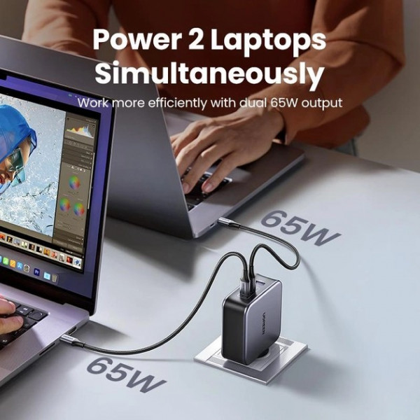 Фото - Сетевое зарядное устройство UGREEN CD289 GaN Fast Charger 140W with Cable Gray (90549)