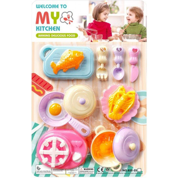 Фото - Сюжетно-ролевая игра. Кухня DIY TOYS Кухня с посудой для приготовления (CJ-2112398)