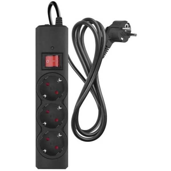 Фото - Сетевой фильтр EMOS P54214, 3 розетки, 1,5м.10A 2300Вт черный