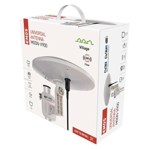 Фото - Антенна наружная EMOS SJ0803, V900, DVB-T2, FM, DAB, 0–80 км, 360°, фильтр LTE/4G/5G