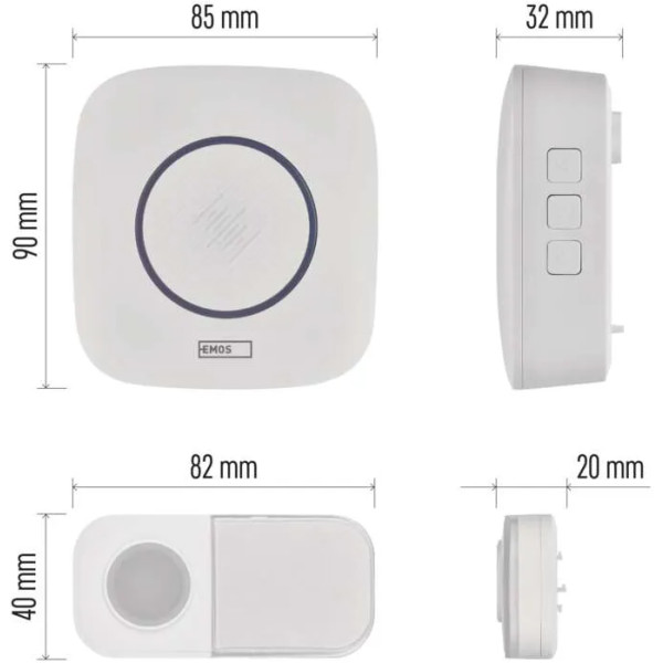 Фото - Беспроводной дверной звонок EMOS P5736 3xAA